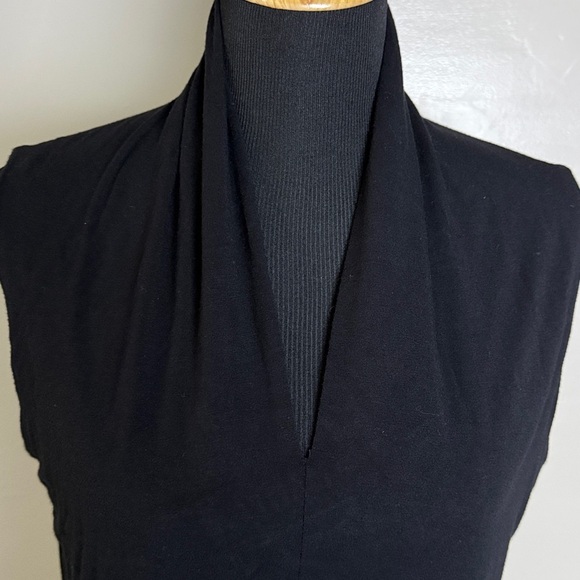 Grace Black Sleeveless Top High Draped V-Neck L Soft Stretchy Great Layering Pc - Picture 2 of 6